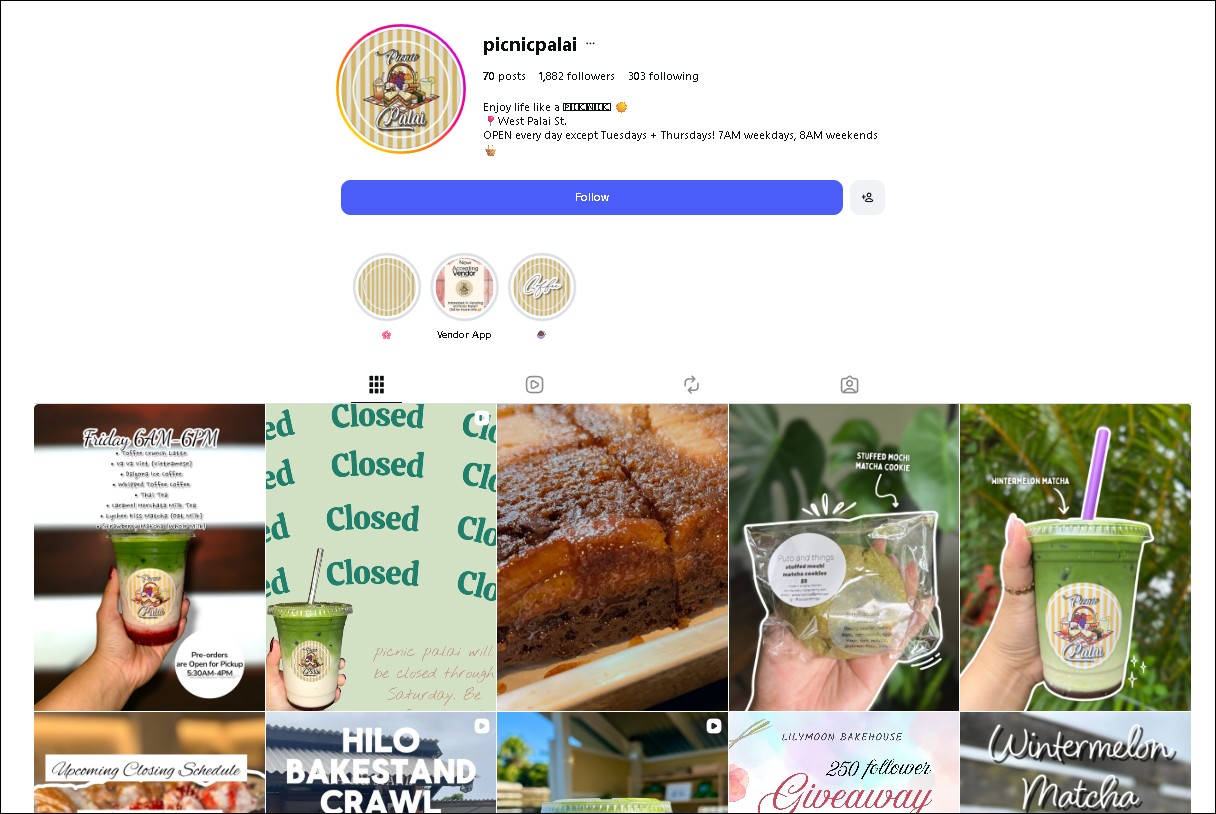 Picnic Palai Instagram - matcha, pastries, and mochi cookies